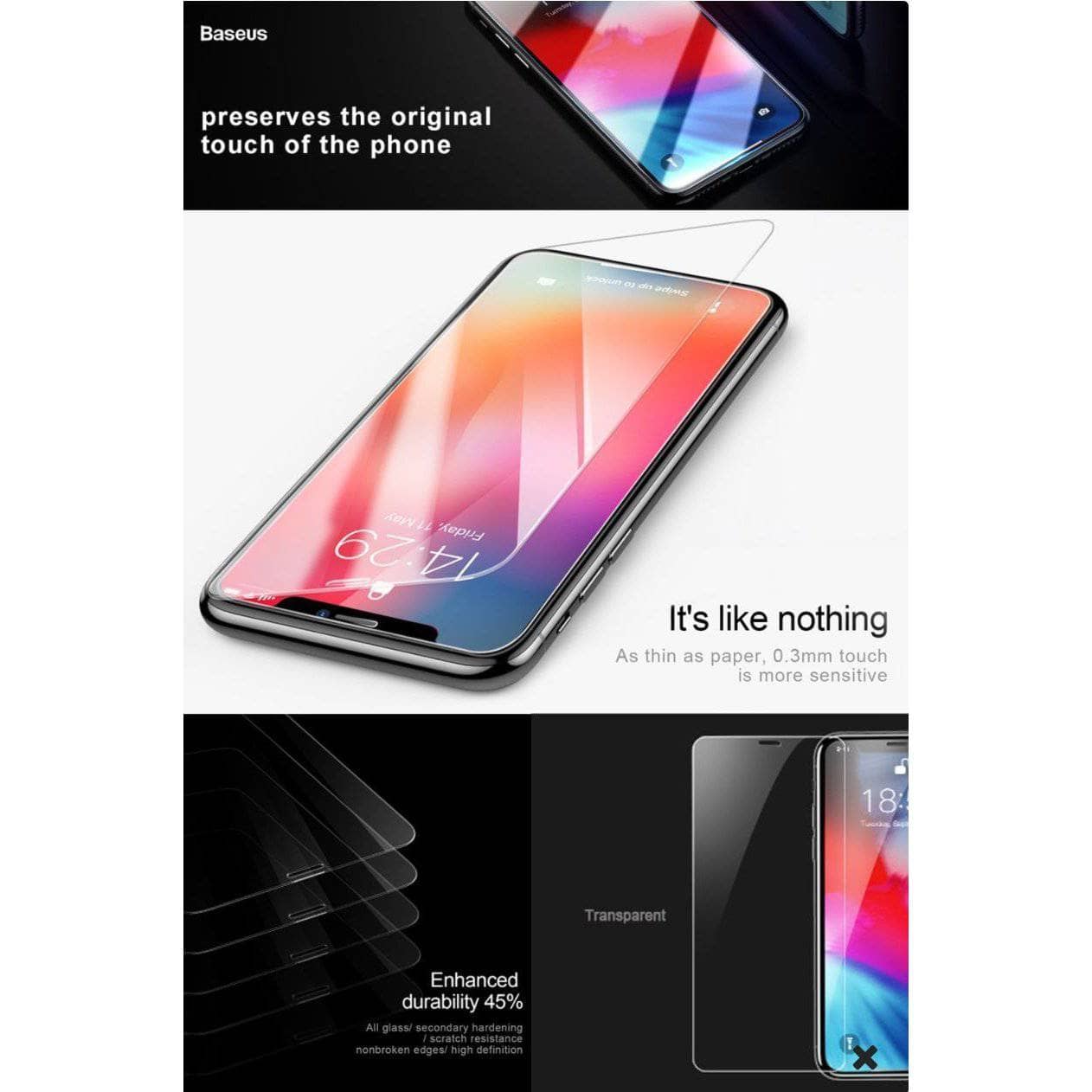 Baseus Tempered Glass Clear for iPhone XS MAX/11 Pro Max 6.5 inch Screen Protector-Screen Protector-Baseus-www.PhoneGuy.com.au