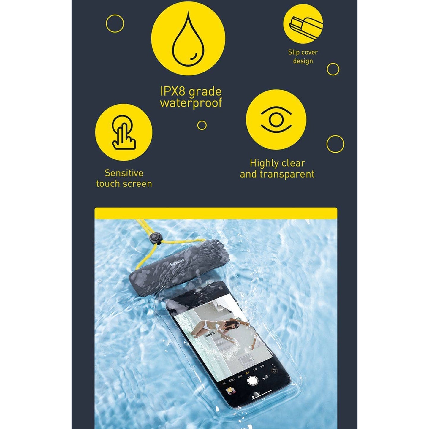 Baseus Waterproof Bag - Black-phone case-Case & Gear - phoneguy.com.au-www.PhoneGuy.com.au