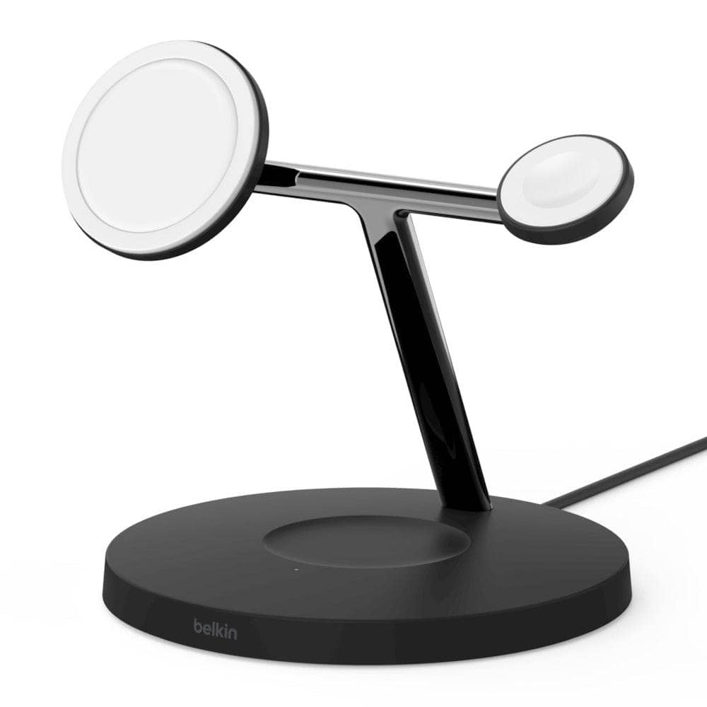 Belkin 15W Magsafe 3 in 1 Magnetic Wireless Charger - For iPhone 12/12 Pro - Black-Charging - Wireless Chargers-BELKIN-www.PhoneGuy.com.au