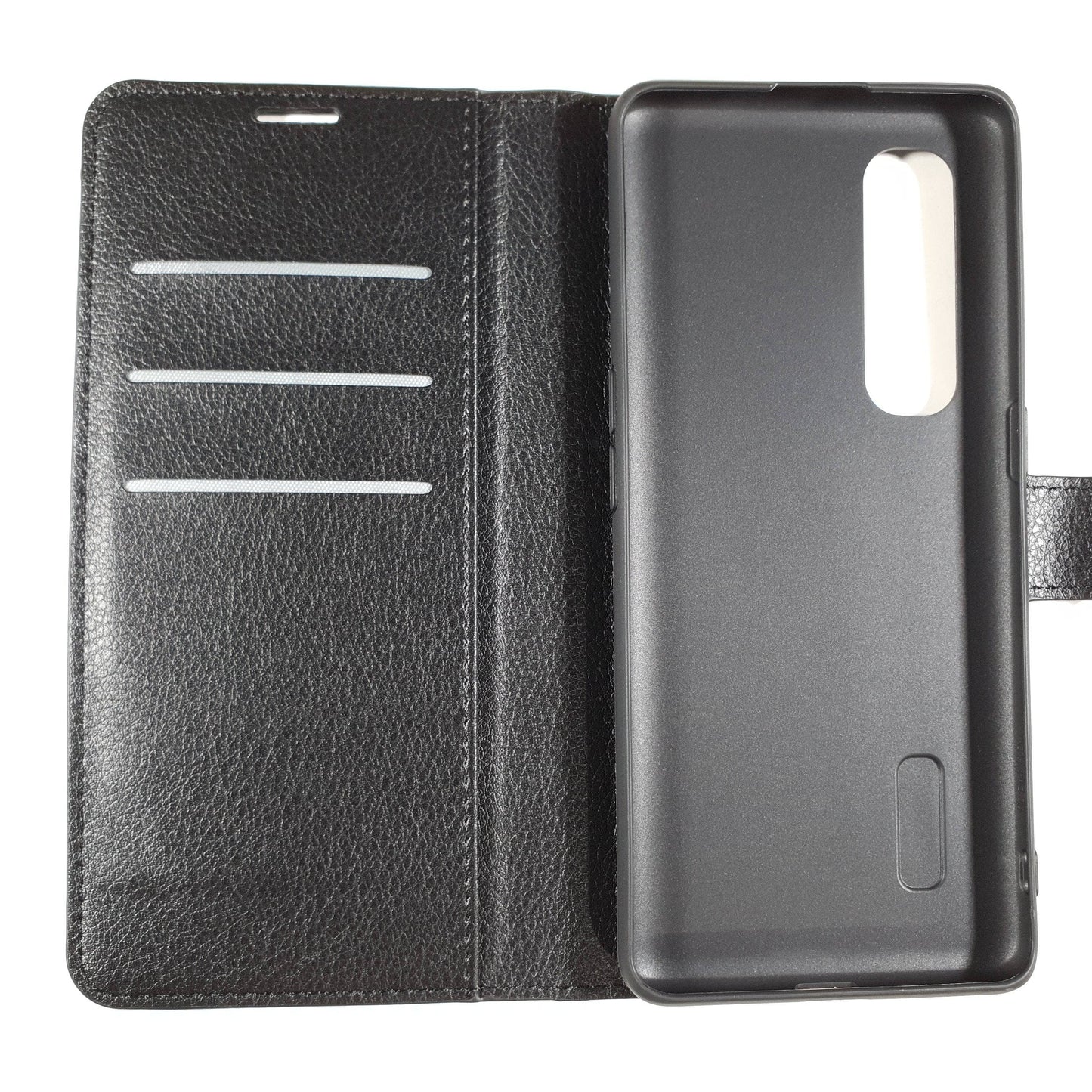 Blacktech Black Wallet Case Folio for OPPO Find X2 Pro NEO Lite with Pockets Cards-Phone Case-Blacktech-www.PhoneGuy.com.au