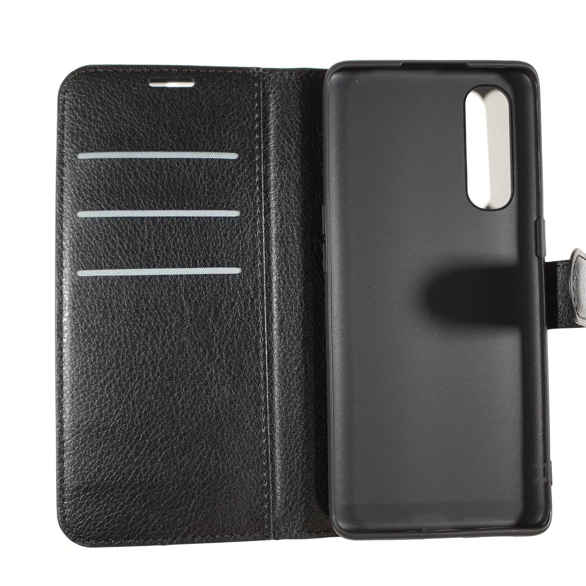 Blacktech Black Wallet Case Folio for OPPO Find X2 Pro NEO Lite with Pockets Cards-Phone Case-Blacktech-www.PhoneGuy.com.au