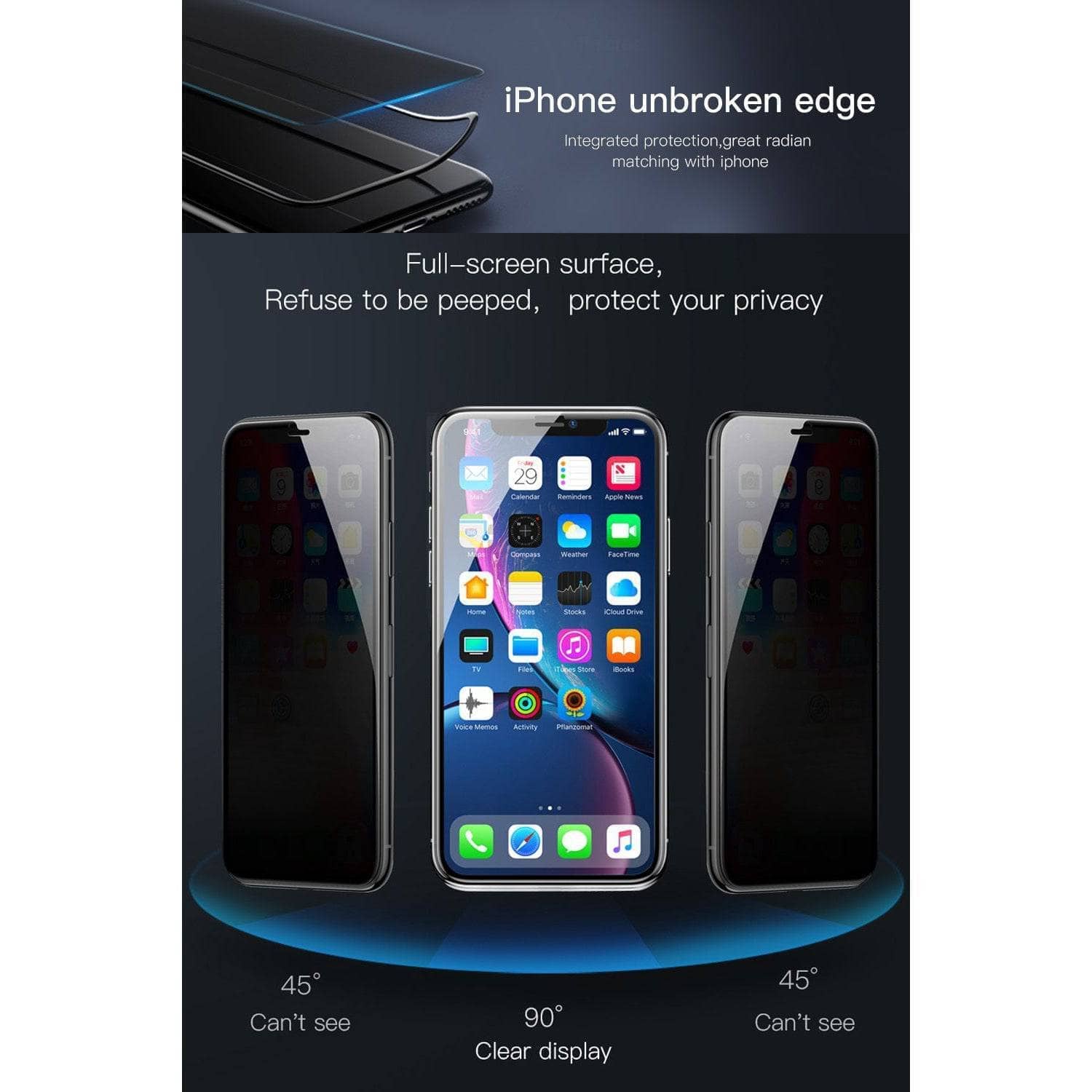 Blacktech Privacy Tempered Glass Screen Protector for iPhone 13/ 13 Pro Max-Screen Protector-BLACKTECH-www.PhoneGuy.com.au