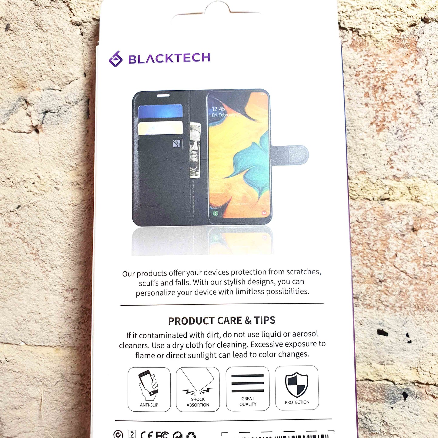 Blacktech Wallet Case Black with ID Cards Pockets for Galaxy A11 A20 A21s A51 A31 A71 4G Folio-Phone Case-Blacktech-www.PhoneGuy.com.au