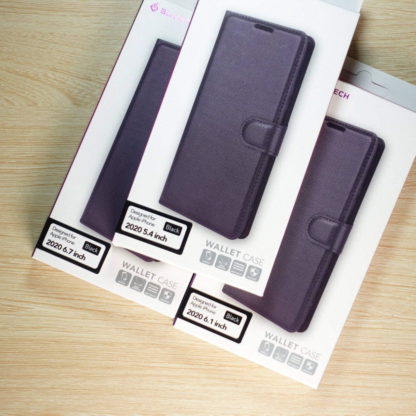 Blacktech Wallet Case for iPhone 12 Pro Max /12/ 12 Mini with ID Pockets Stand Folio-Phone Case-Blacktech-www.PhoneGuy.com.au