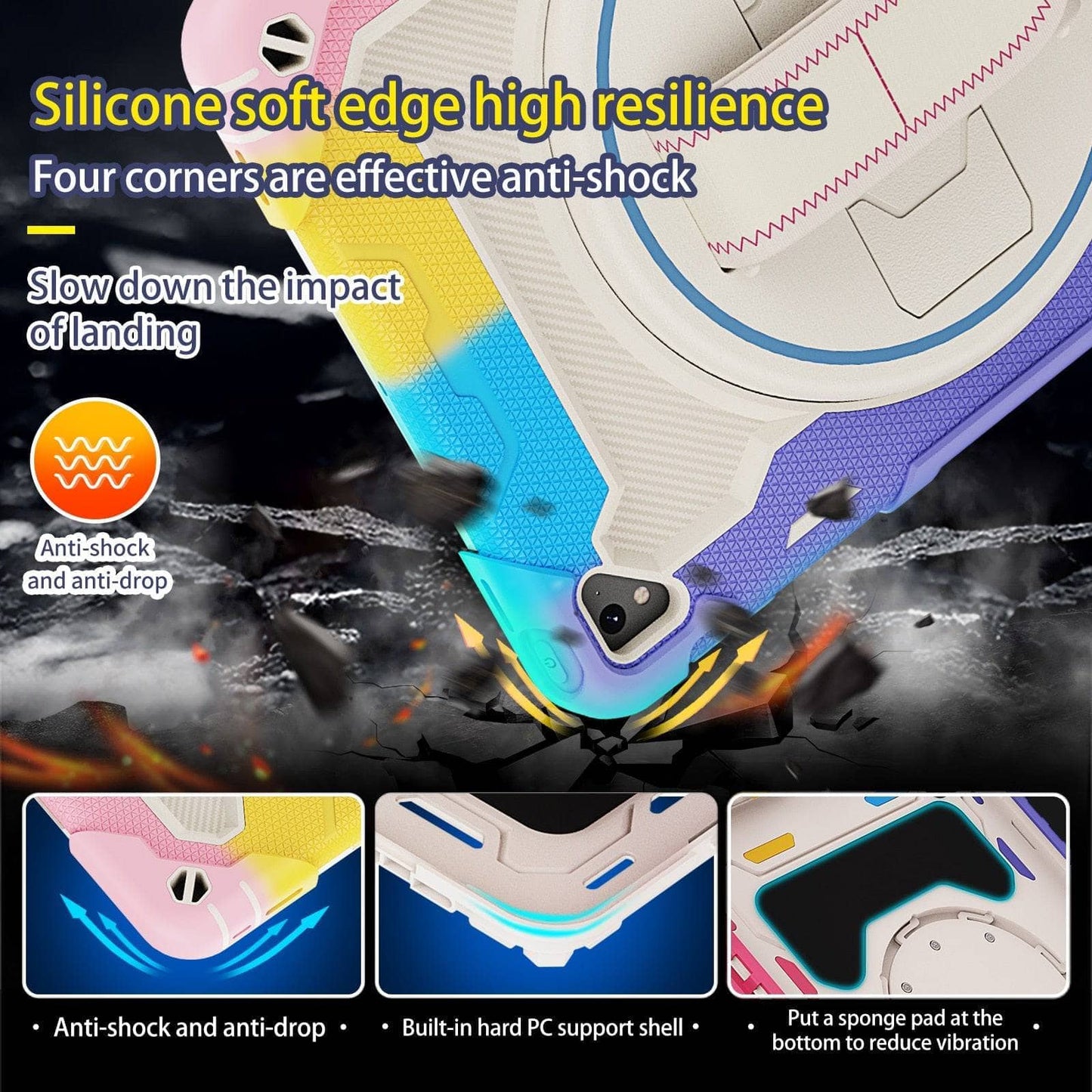 Case For iPad 9.7 2017 2018 Heavy Duty Shockproof Kids Cover For iPad Pro 9.7 inch 5th Generation Tablet Case Shoulder Strap-iPad Case-MASCOTS-www.PhoneGuy.com.au