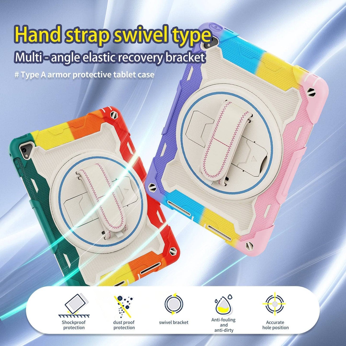 Case For iPad 9.7 2017 2018 Heavy Duty Shockproof Kids Cover For iPad Pro 9.7 inch 5th Generation Tablet Case Shoulder Strap-iPad Case-MASCOTS-www.PhoneGuy.com.au