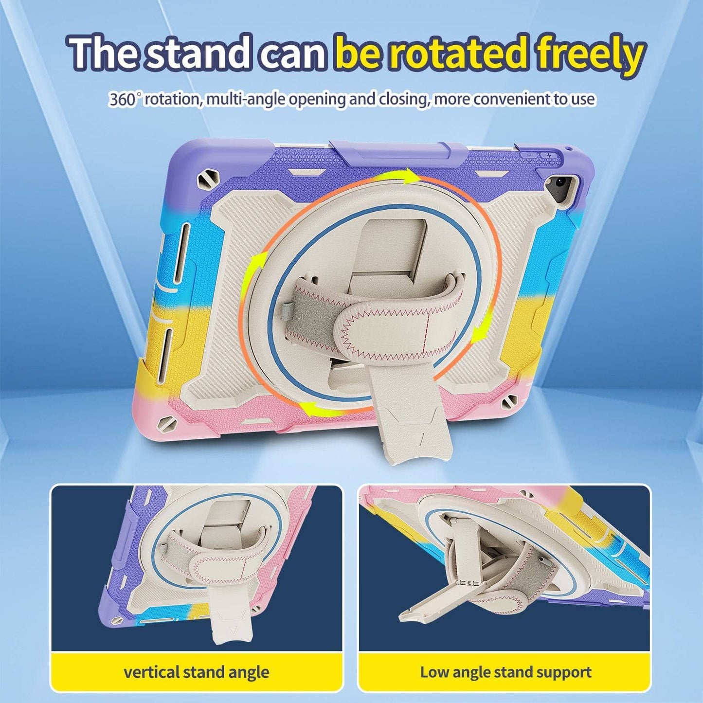 Case For iPad 9.7 2017 2018 Heavy Duty Shockproof Kids Cover For iPad Pro 9.7 inch 5th Generation Tablet Case Shoulder Strap-iPad Case-MASCOTS-www.PhoneGuy.com.au