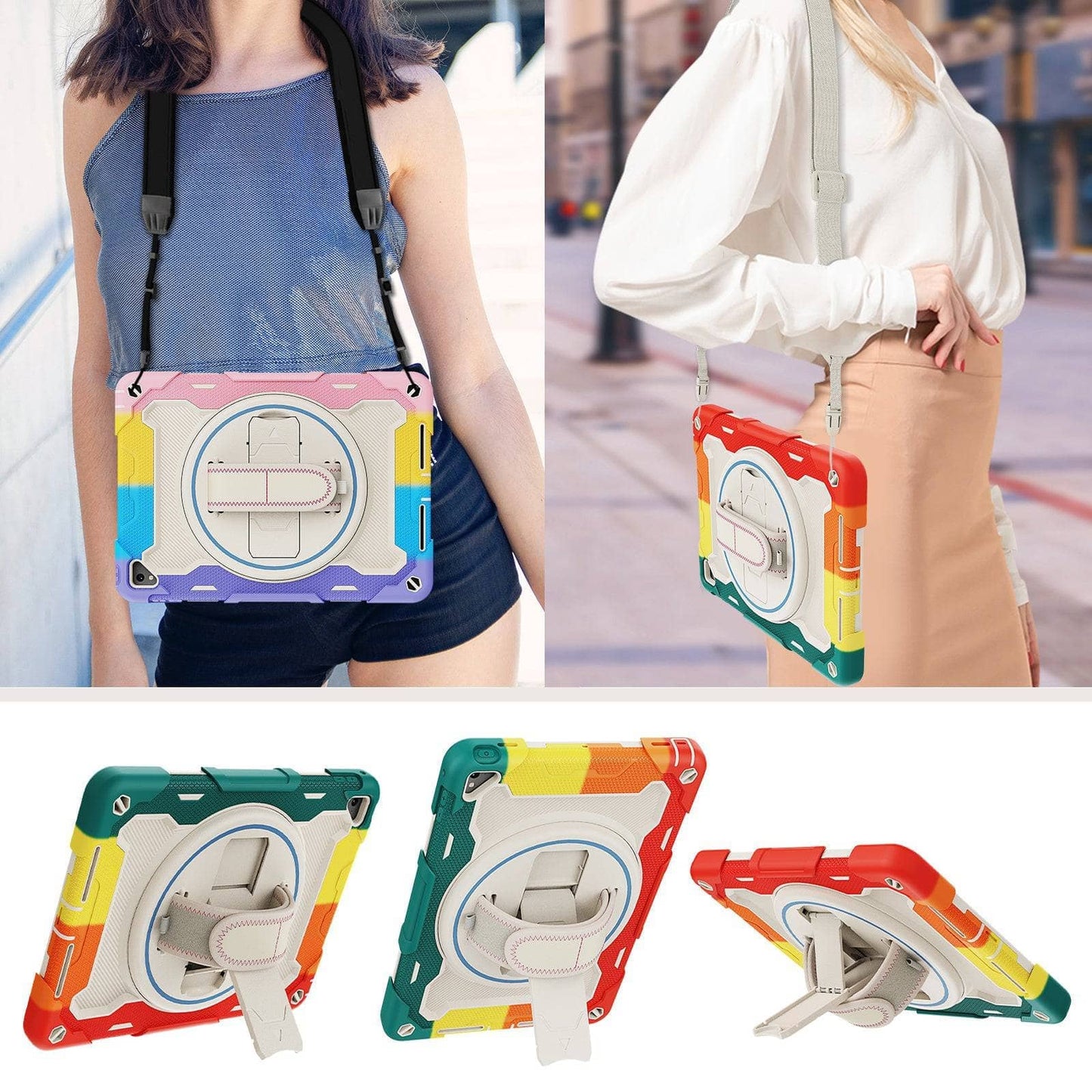Case For iPad 9.7 2017 2018 Heavy Duty Shockproof Kids Cover For iPad Pro 9.7 inch 5th Generation Tablet Case Shoulder Strap-iPad Case-MASCOTS-www.PhoneGuy.com.au