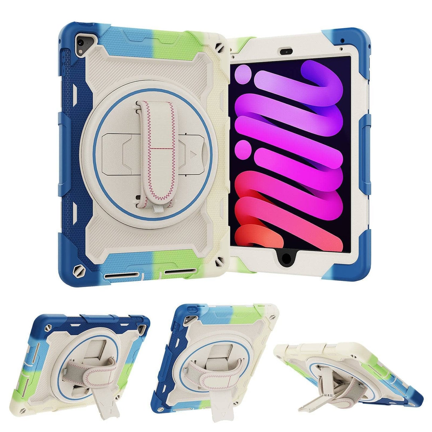 Case For iPad 9.7 2017 2018 Heavy Duty Shockproof Kids Cover For iPad Pro 9.7 inch 5th Generation Tablet Case Shoulder Strap-iPad Case-MASCOTS-www.PhoneGuy.com.au