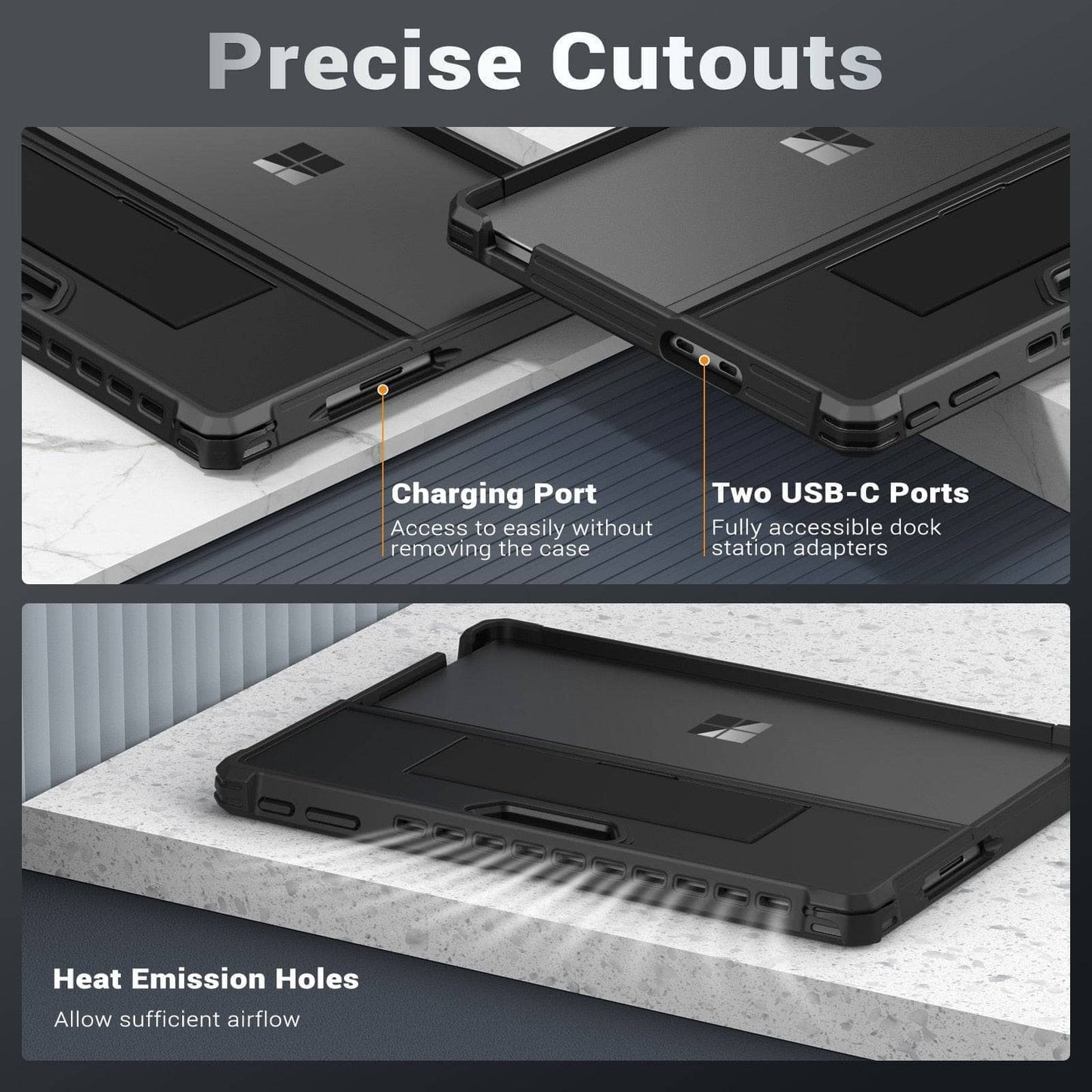 Case for Microsoft Surface Pro 9 / Pro 9 5G 13-Inch 2022 Protective Rugged Cover-Surface Pro Case-Generic-www.PhoneGuy.com.au