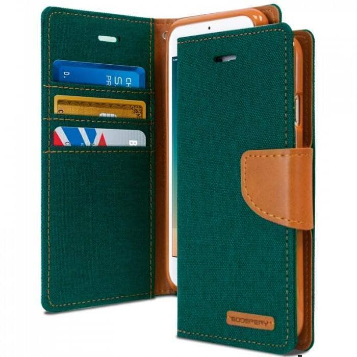 Denim Canvas Cover Leather Wallet Flip Card Case for iPhone 6S Plus/ 7/ 8 Plus-Phone Case-Goospery-www.PhoneGuy.com.au
