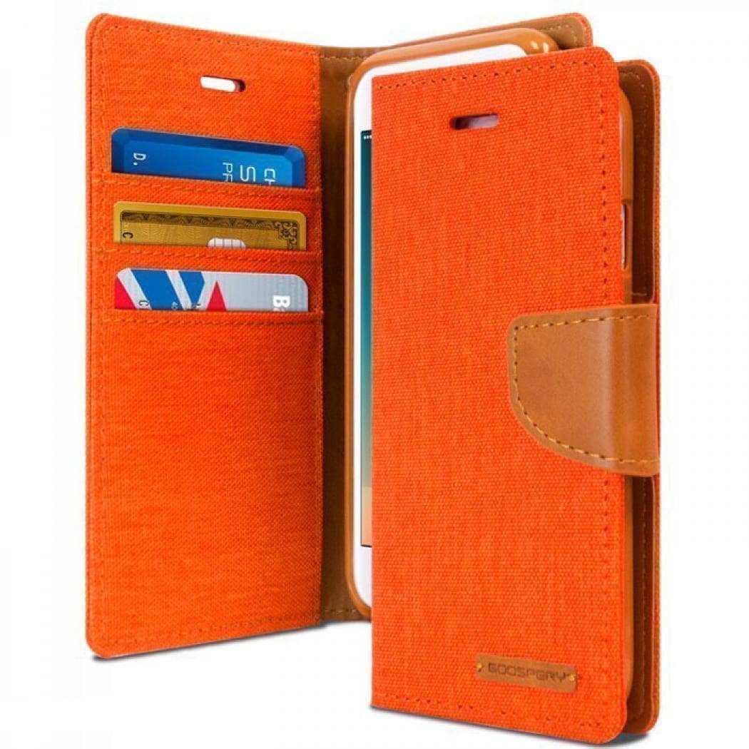 Denim Canvas Cover Leather Wallet Flip Card Case for iPhone 6S Plus/ 7/ 8 Plus-Phone Case-Goospery-www.PhoneGuy.com.au