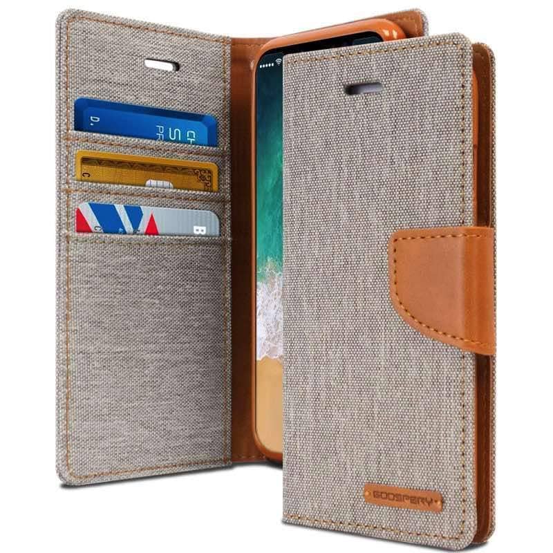Denim Canvas Cover Leather Wallet Flip Card Case for iPhone 6S Plus/ 7/ 8 Plus-Phone Case-Goospery-www.PhoneGuy.com.au