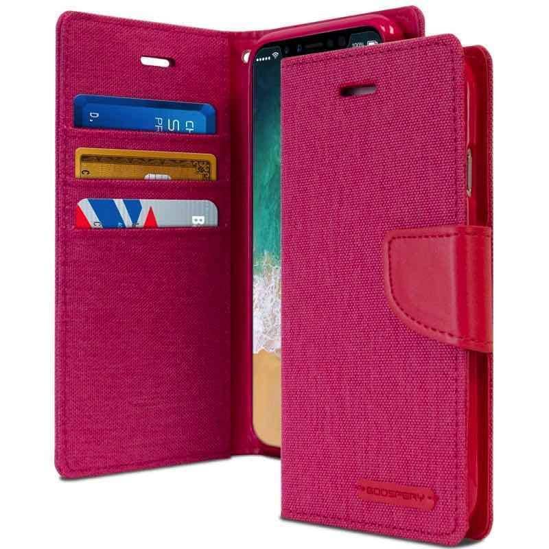 Denim Canvas Cover Leather Wallet Flip Card Case for iPhone 6S Plus/ 7/ 8 Plus-Phone Case-Goospery-www.PhoneGuy.com.au