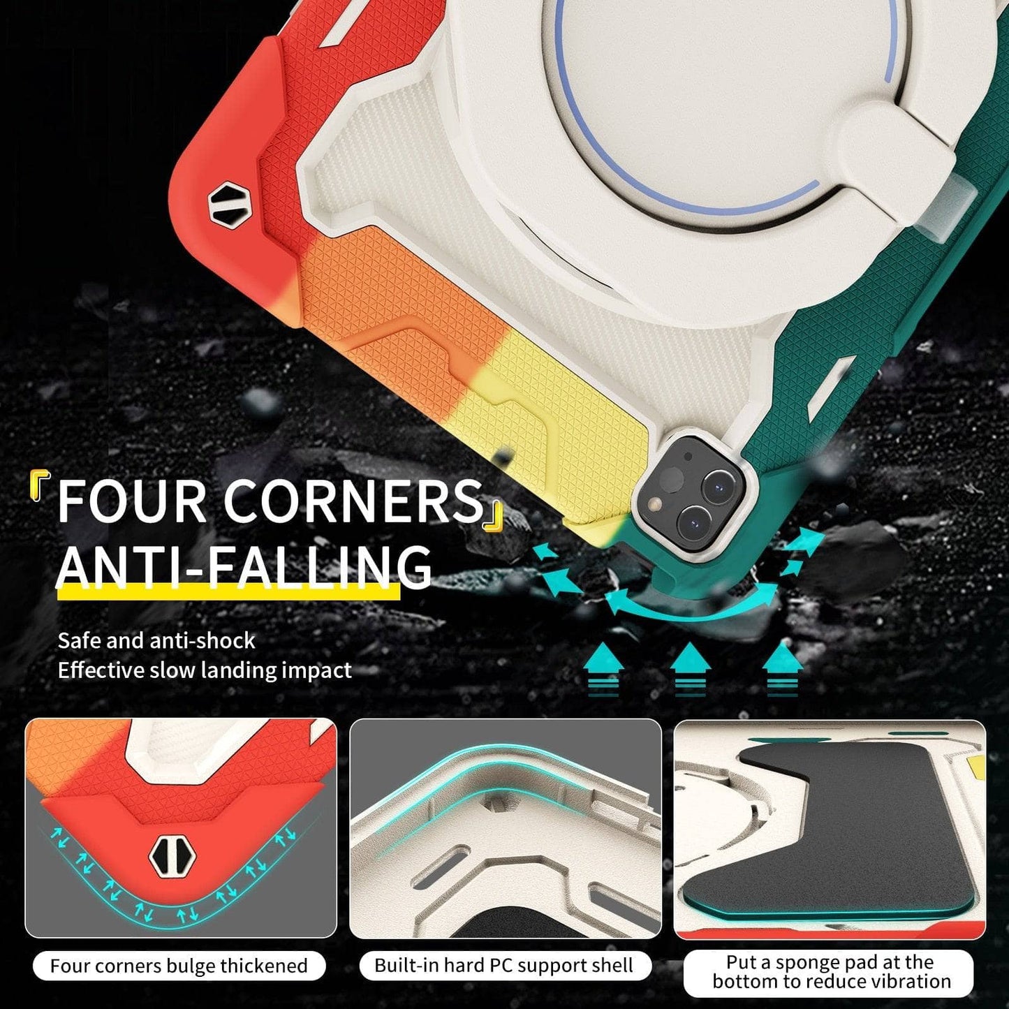 For iPad Pro 11 2021 Air 4 10.9 inch Case For iPad Air 5 2022 Heavy Duty Cover 360°Rotation Shockproof Kids Silicon Tablet Cover-iPad Case-iPadXERO-www.PhoneGuy.com.au