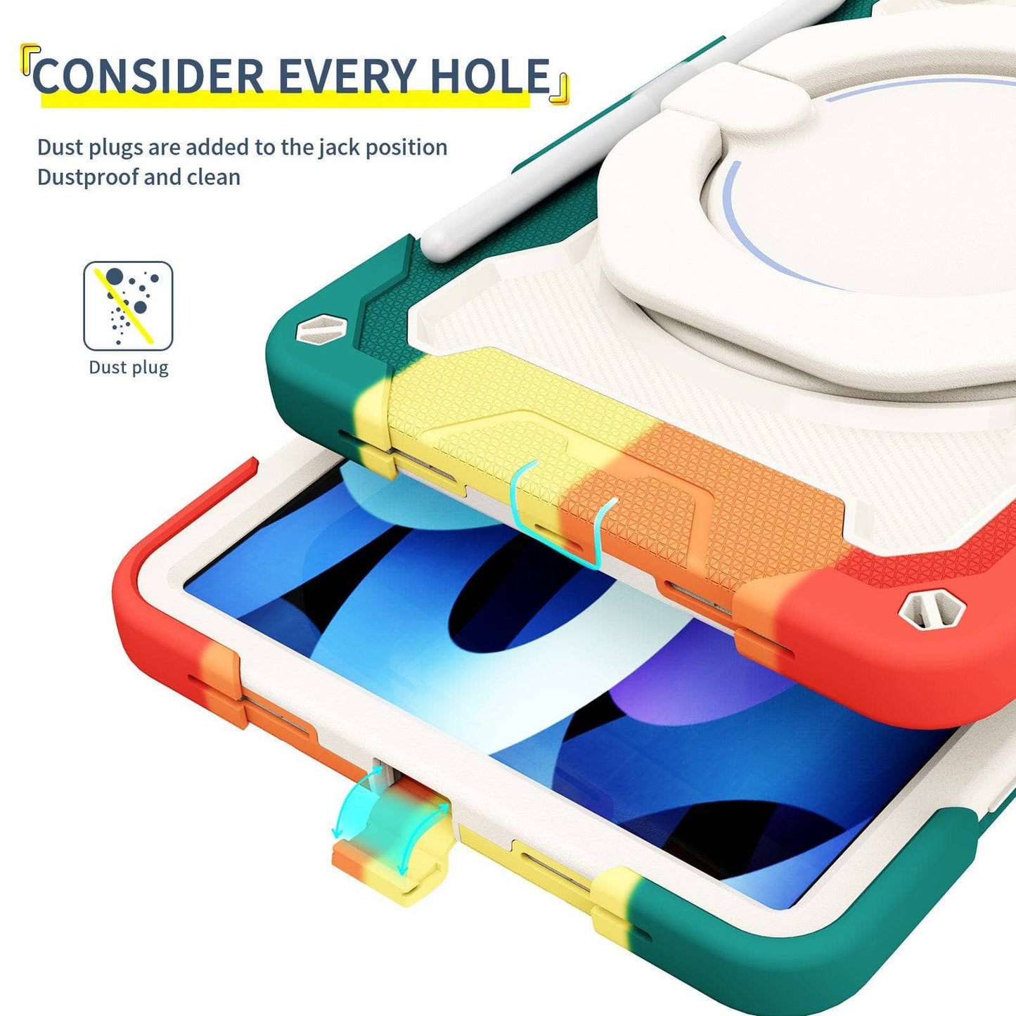 For iPad Pro 11 2021 Air 4 10.9 inch Case For iPad Air 5 2022 Heavy Duty Cover 360°Rotation Shockproof Kids Silicon Tablet Cover-iPad Case-iPadXERO-www.PhoneGuy.com.au