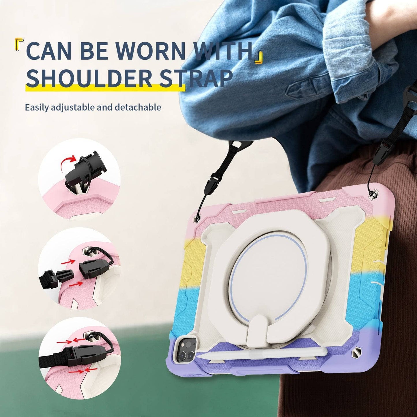 For iPad Pro 11 2021 Air 4 10.9 inch Case For iPad Air 5 2022 Heavy Duty Cover 360°Rotation Shockproof Kids Silicon Tablet Cover-iPad Case-iPadXERO-www.PhoneGuy.com.au
