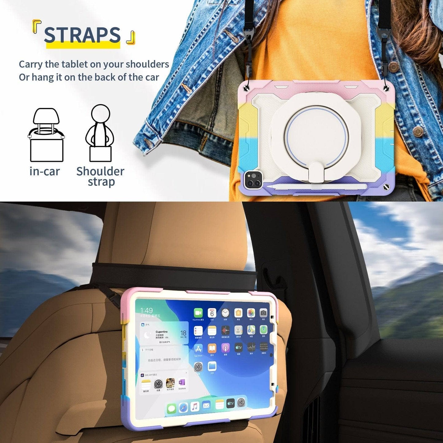 For iPad Pro 11 2021 Air 4 10.9 inch Case For iPad Air 5 2022 Heavy Duty Cover 360°Rotation Shockproof Kids Silicon Tablet Cover-iPad Case-iPadXERO-www.PhoneGuy.com.au