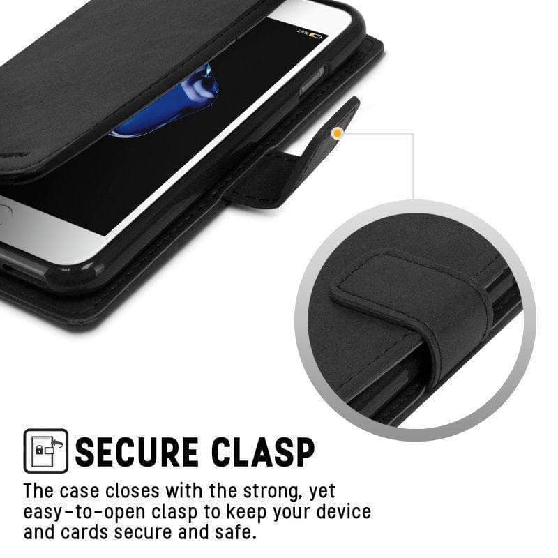 Goospery Bluemoon Diary for iPhone SE2/8/7/6S/SE3 Black Wallet Flip Folio Cards Pockets-Phone Case-Goospery-www.PhoneGuy.com.au