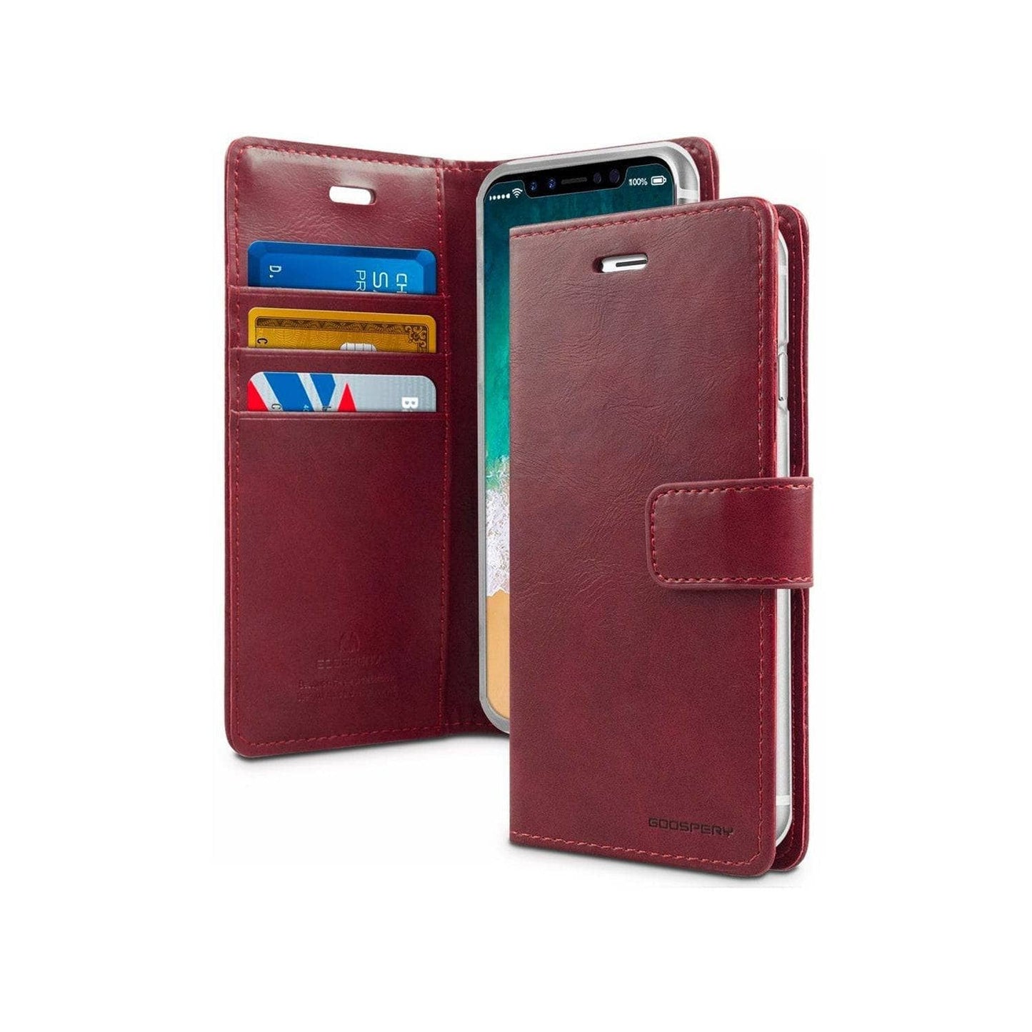 Goospery Bluemoon Diary for iPhone SE2/8/7/6S/SE3 Black Wallet Flip Folio Cards Pockets-Phone Case-Goospery-www.PhoneGuy.com.au