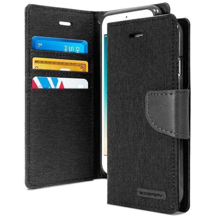 Goospery Canvas Diary Denim Case for iPhone Xs Max iPhone XR Flip Card Pockets-Phone Case-Goospery-www.PhoneGuy.com.au