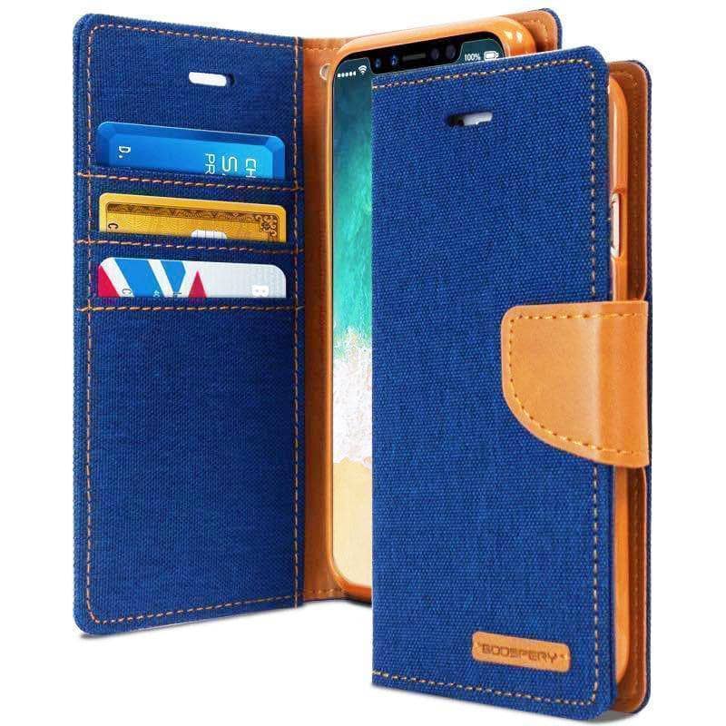 Goospery Canvas Diary Denim Case for iPhone Xs Max iPhone XR Flip Card Pockets-Phone Case-Goospery-www.PhoneGuy.com.au