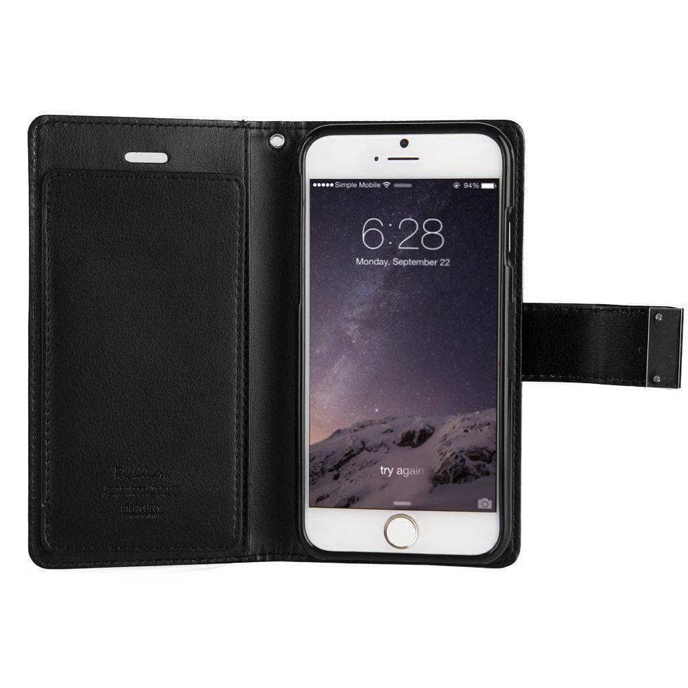 Goospery Rich Diary Folio Extra Flap Case for iPhone Xs Max/ XR/ iPhone 8 Plus-Phone Case-Goospery-www.PhoneGuy.com.au