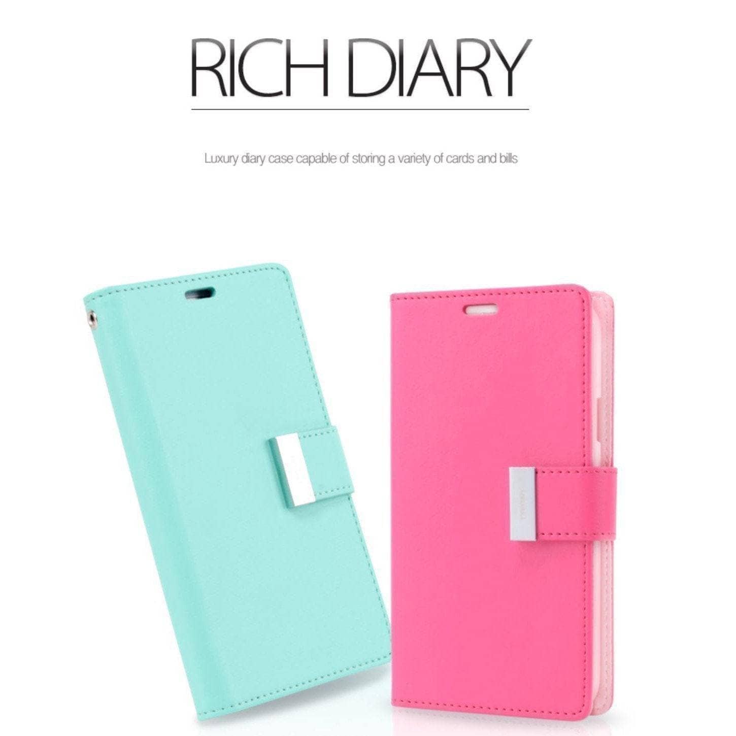 Goospery Rich Diary Folio Extra Flap Case for iPhone Xs Max/ XR/ iPhone 8 Plus-Phone Case-Goospery-www.PhoneGuy.com.au