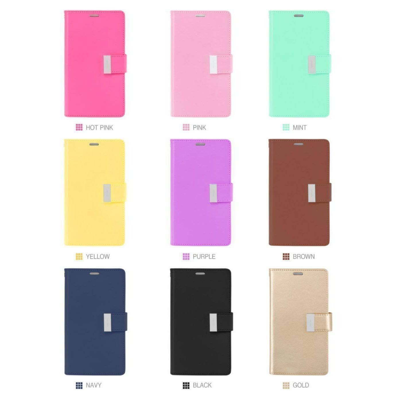Goospery Rich Diary Folio Extra Flap Case for iPhone Xs Max/ XR/ iPhone 8 Plus-Phone Case-Goospery-www.PhoneGuy.com.au