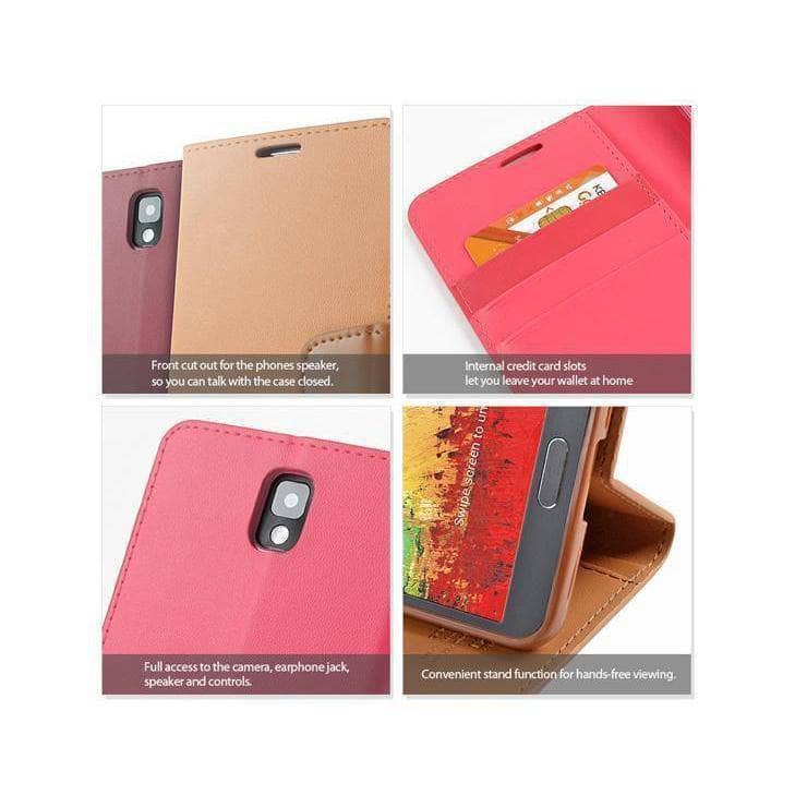 Goospery Sonata Diary Flip Leather Case for iPhone Xs/X-Phone Case-Goospery-www.PhoneGuy.com.au