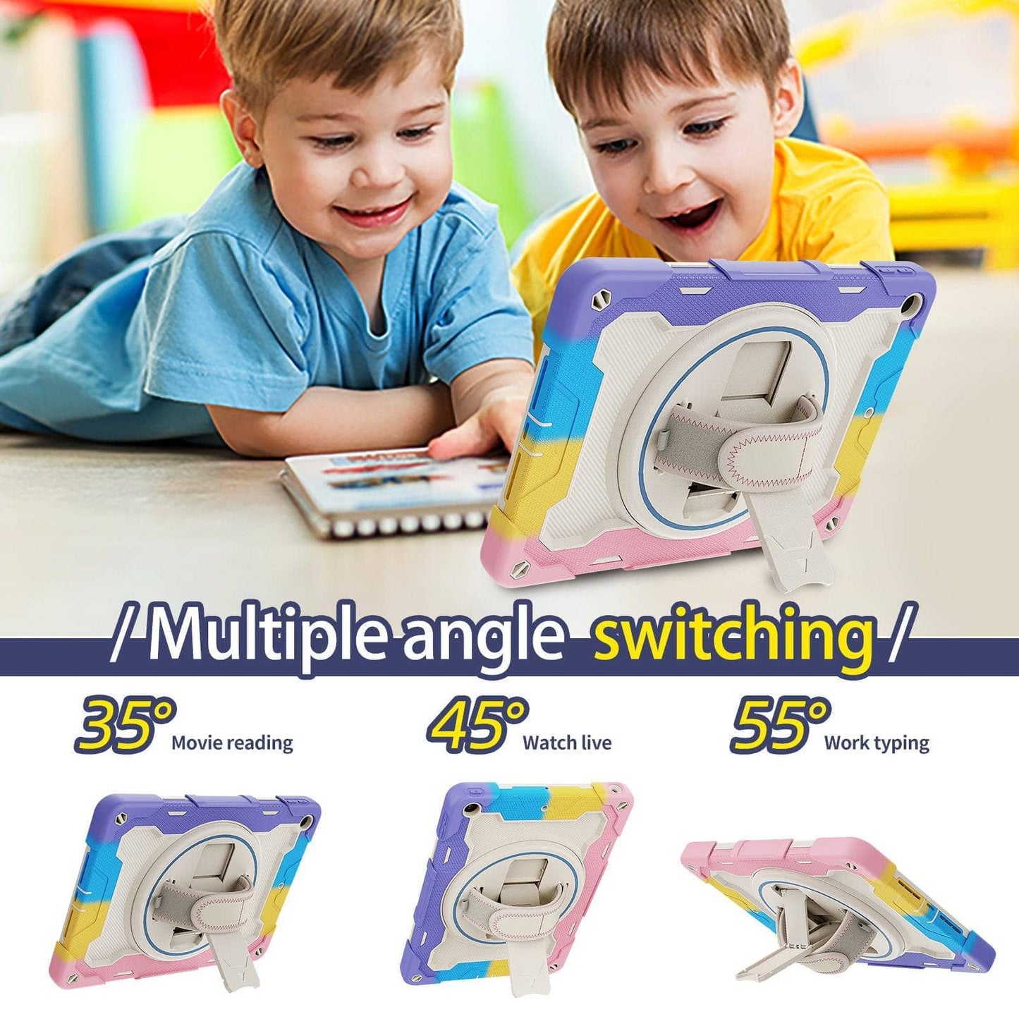 Heavy Duty Case For iPad 10.2 7th 8th 9th 2019 2020 2021 10.2 inch Cover Hand-held Shock Proof Cover Full Body Handle Kids Case-iPad Case-MASCOTS-www.PhoneGuy.com.au