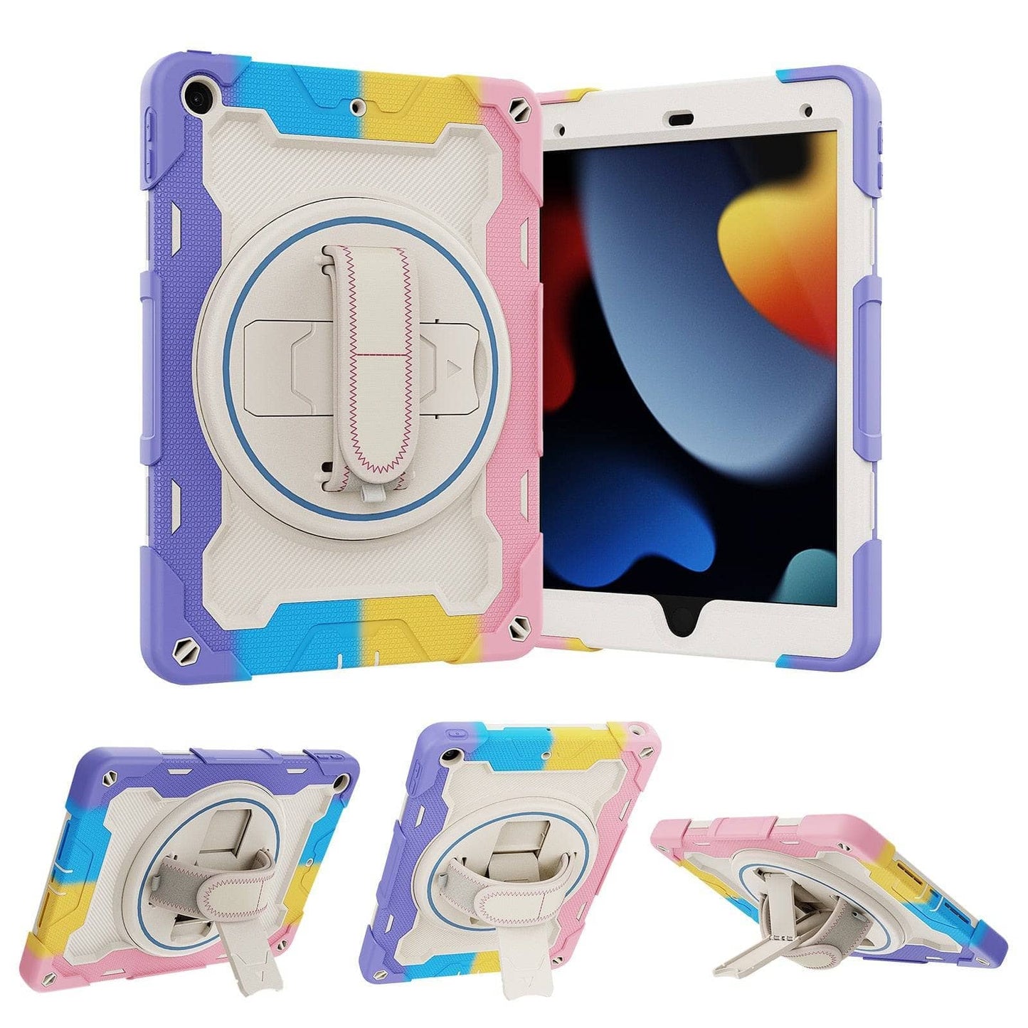 Heavy Duty Case For iPad 10.2 7th 8th 9th 2019 2020 2021 10.2 inch Cover Hand-held Shock Proof Cover Full Body Handle Kids Case-iPad Case-MASCOTS-www.PhoneGuy.com.au
