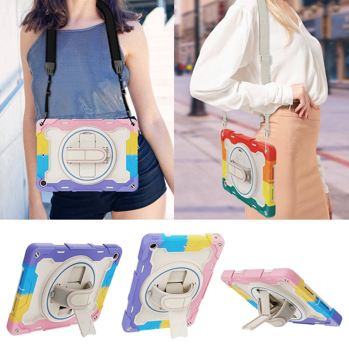 Heavy Duty Case For iPad 10.2 7th 8th 9th 2019 2020 2021 10.2 inch Cover Hand-held Shock Proof Cover Full Body Handle Kids Case-iPad Case-MASCOTS-www.PhoneGuy.com.au