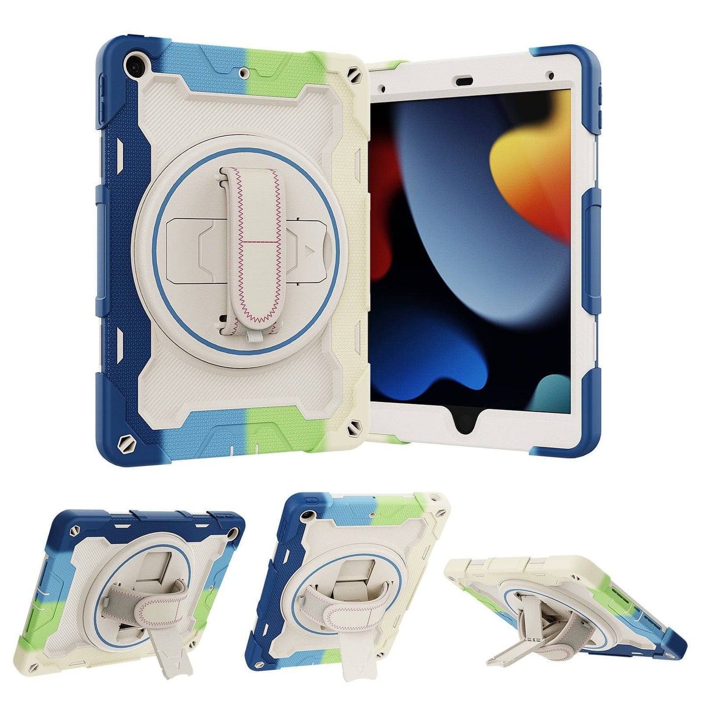 Heavy Duty Case For iPad 10.2 7th 8th 9th 2019 2020 2021 10.2 inch Cover Hand-held Shock Proof Cover Full Body Handle Kids Case-iPad Case-MASCOTS-www.PhoneGuy.com.au