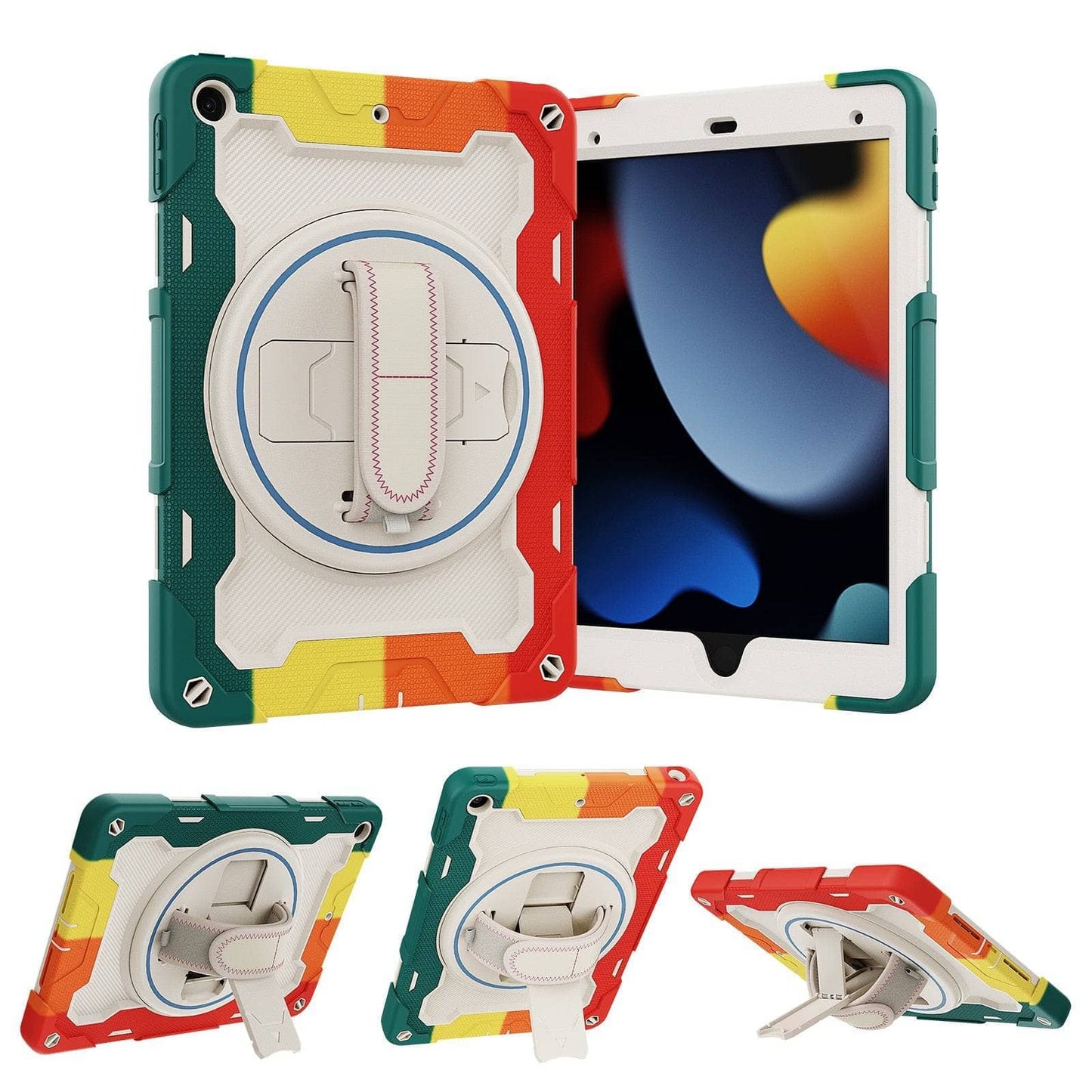 Heavy Duty Case For iPad 10.2 7th 8th 9th 2019 2020 2021 10.2 inch Cover Hand-held Shock Proof Cover Full Body Handle Kids Case-iPad Case-MASCOTS-www.PhoneGuy.com.au