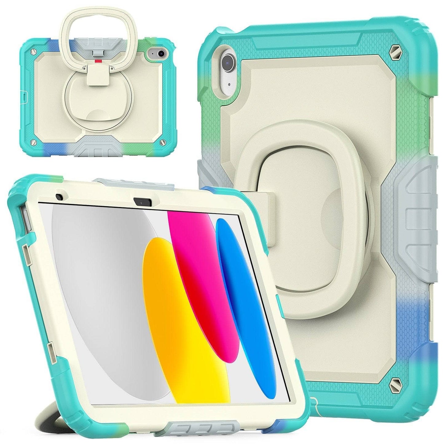 Heavy Duty Shockproof Rugged Cover With Stand Rotating Case For iPad 10th 10.9 2022-iPad Case-Generic-www.PhoneGuy.com.au