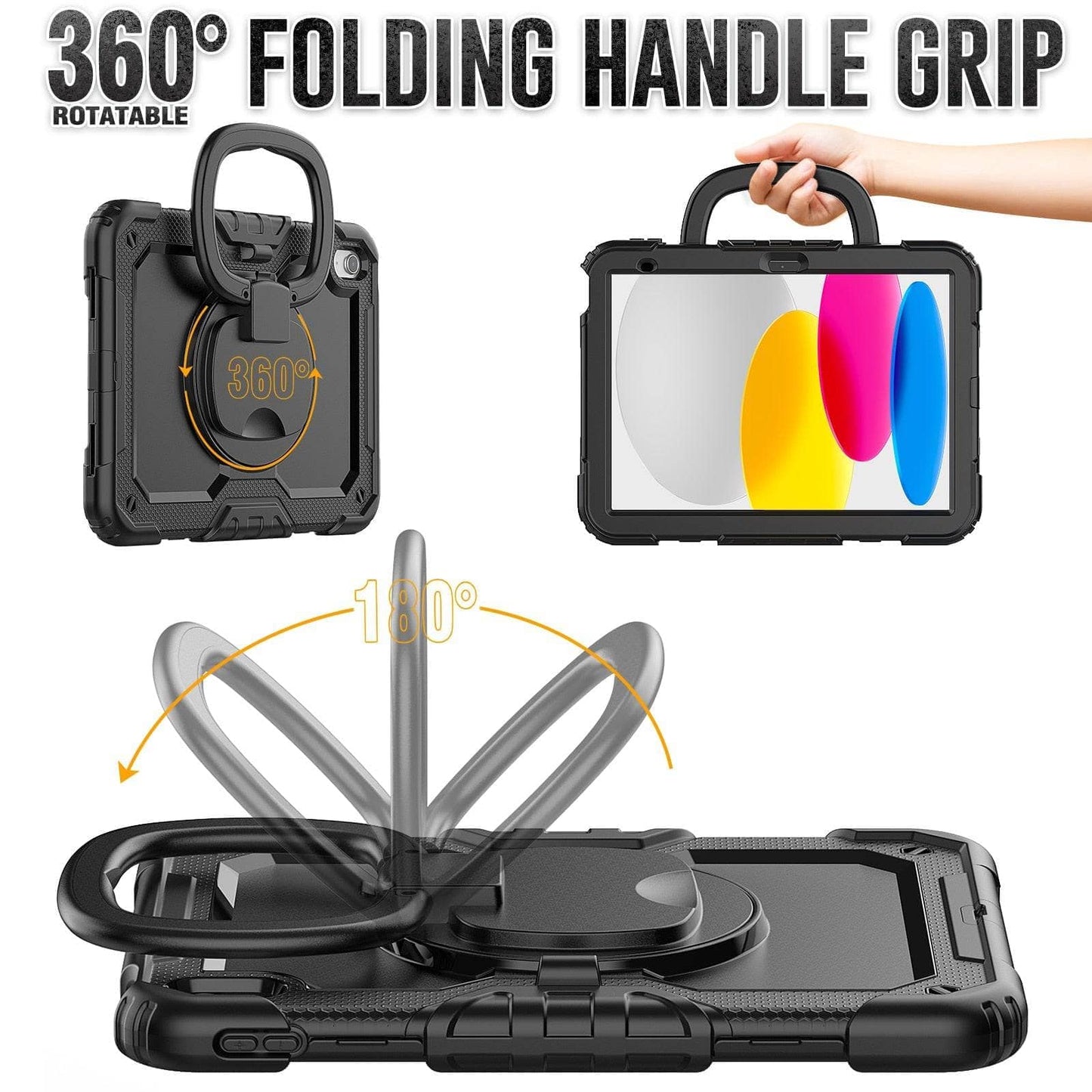 Heavy Duty Shockproof Rugged Cover With Stand Rotating Case For iPad 10th 10.9 2022-iPad Case-Generic-www.PhoneGuy.com.au