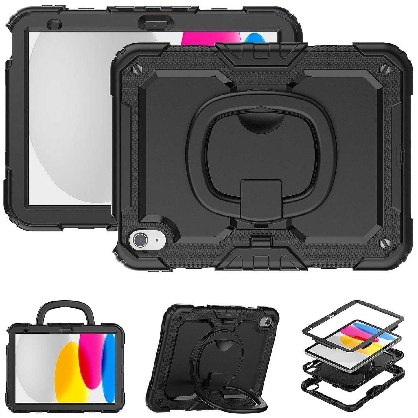 Heavy Duty Shockproof Rugged Cover With Stand Rotating Case For iPad 10th 10.9 2022-iPad Case-Generic-www.PhoneGuy.com.au
