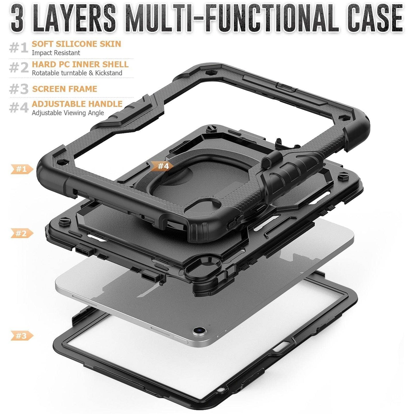 Heavy Duty Shockproof Rugged Cover With Stand Rotating Case For iPad 10th 10.9 2022-iPad Case-Generic-www.PhoneGuy.com.au