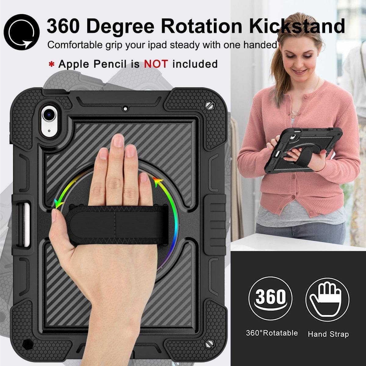 Heavy Duty Shockproof Rugged Protective Cover for iPad 10th Gen 10.9 inch Stand-iPad Case-Generic-www.PhoneGuy.com.au