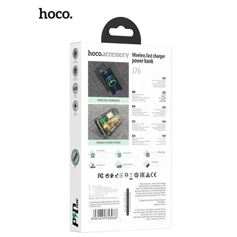 Hoco 22.5W PD QC3.0 Magnetic 15W Wireless Charging Power Bank 10000mAh - Black-Charging - Power Banks-hoco-www.PhoneGuy.com.au