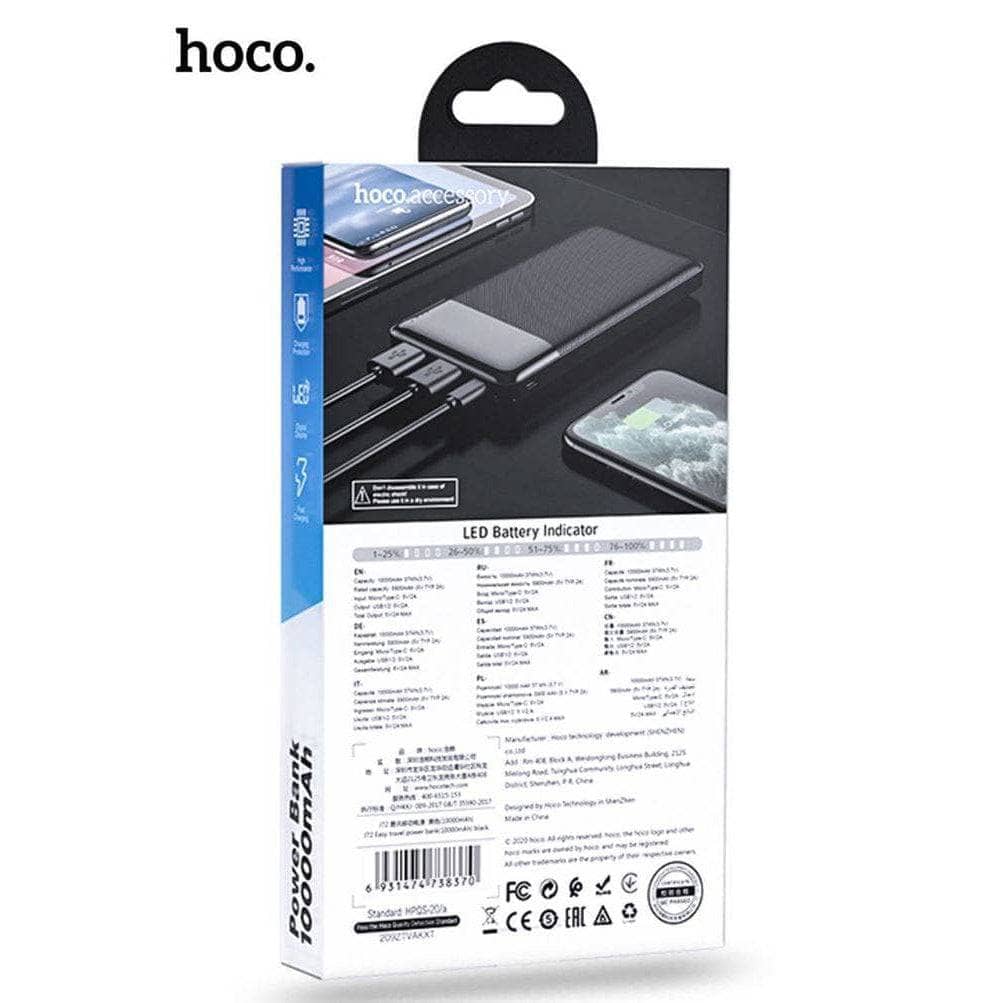 Hoco J72 10000mAh Fast Charging Power Bank Black-Power bank-hoco-www.PhoneGuy.com.au