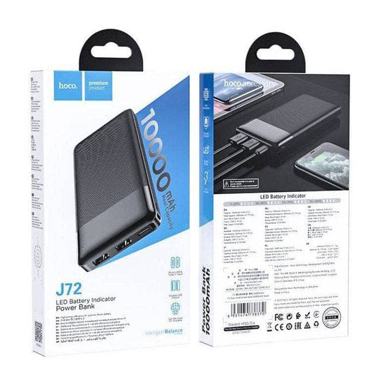 Hoco J72 10000mAh Fast Charging Power Bank Black-Power bank-hoco-www.PhoneGuy.com.au