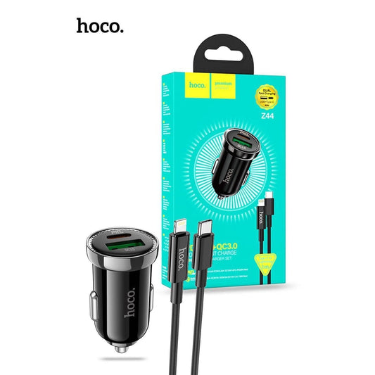 Hoco USB-C QC3.0 PD20W Car Charger with LIghtning cable-Car Charger-Hoco-www.PhoneGuy.com.au
