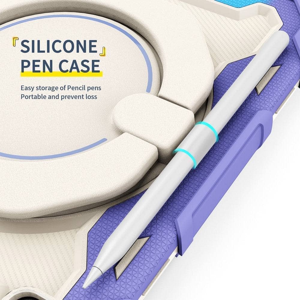 Kids Safe PC Silicon Shockproof Pull Ring Stand Cover For IPAD 7/8/9 gen 10.2 inch-Tablet Case-Generic-www.PhoneGuy.com.au