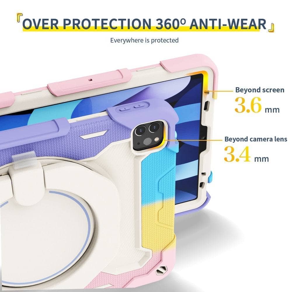 Kids Safe PC Silicon Shockproof Pull Ring Stand Cover For IPAD Air 4/5 10.9 inch-Tablet Case-Generic-www.PhoneGuy.com.au