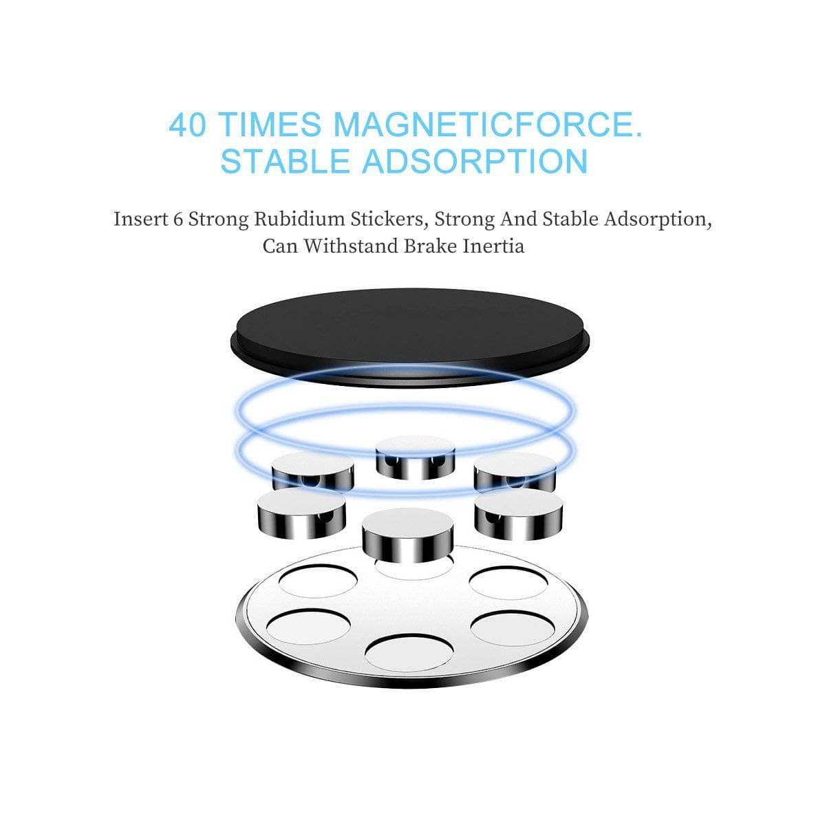 Magnetic Air Vent Car Holder - Black Slim L Shap-Holders-Generic-www.PhoneGuy.com.au