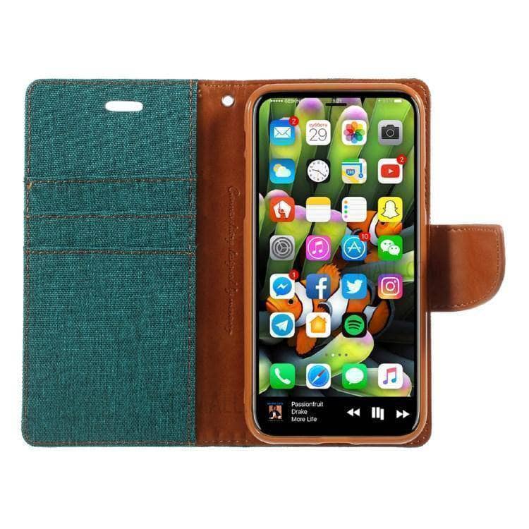 iPhone 11 Pro Max/ 11 Pro Goospery Canvas Diary Denim Wallet Case Pockets ID Cards Flip Folio-Phone Case-Goospery-www.PhoneGuy.com.au