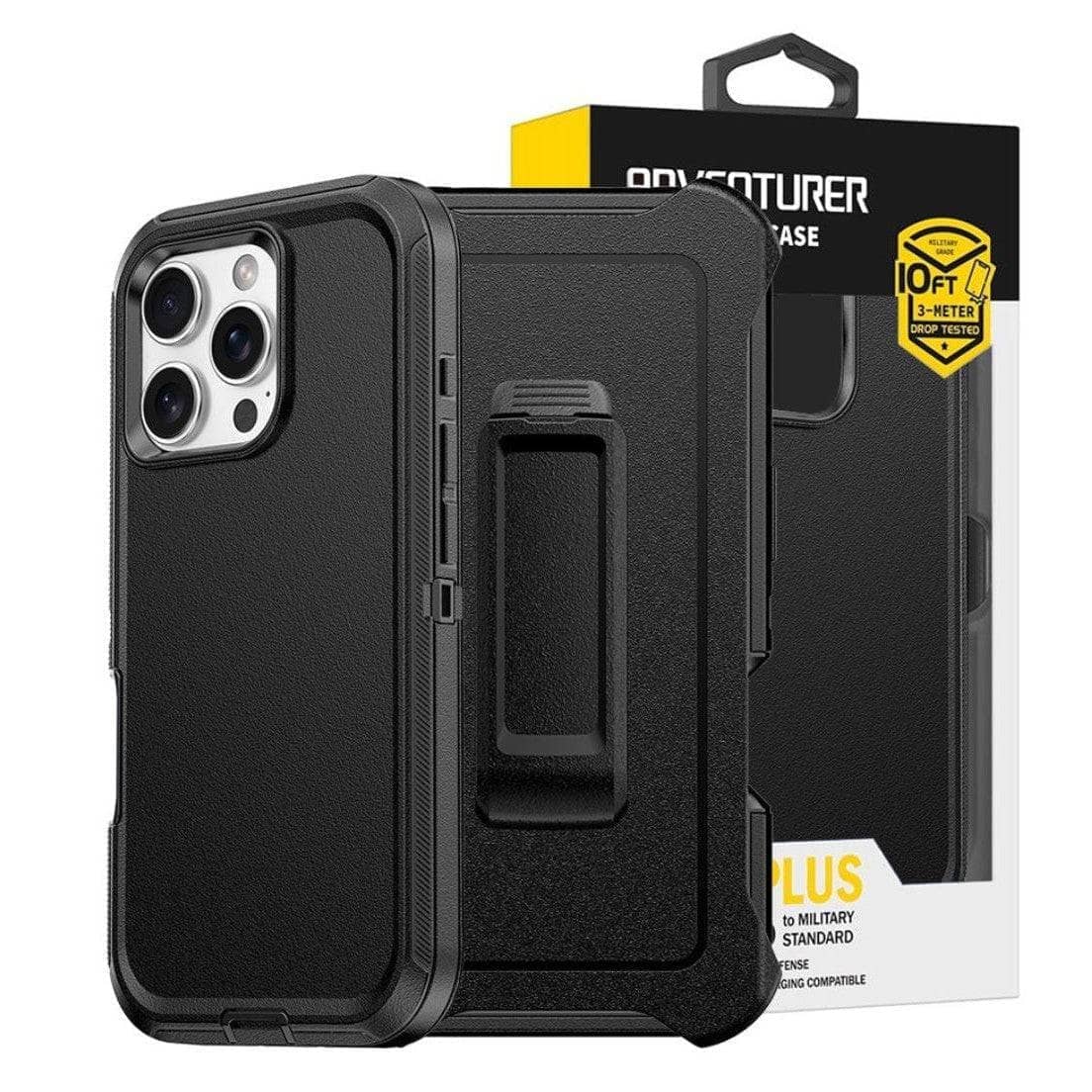 Adventurer Shockproof Armor Hard Plastic Case with Belt Clip for iPhone 16 Pro Max/ 16 Pro-Case & Gear - phoneguy.com.au-www.PhoneGuy.com.au