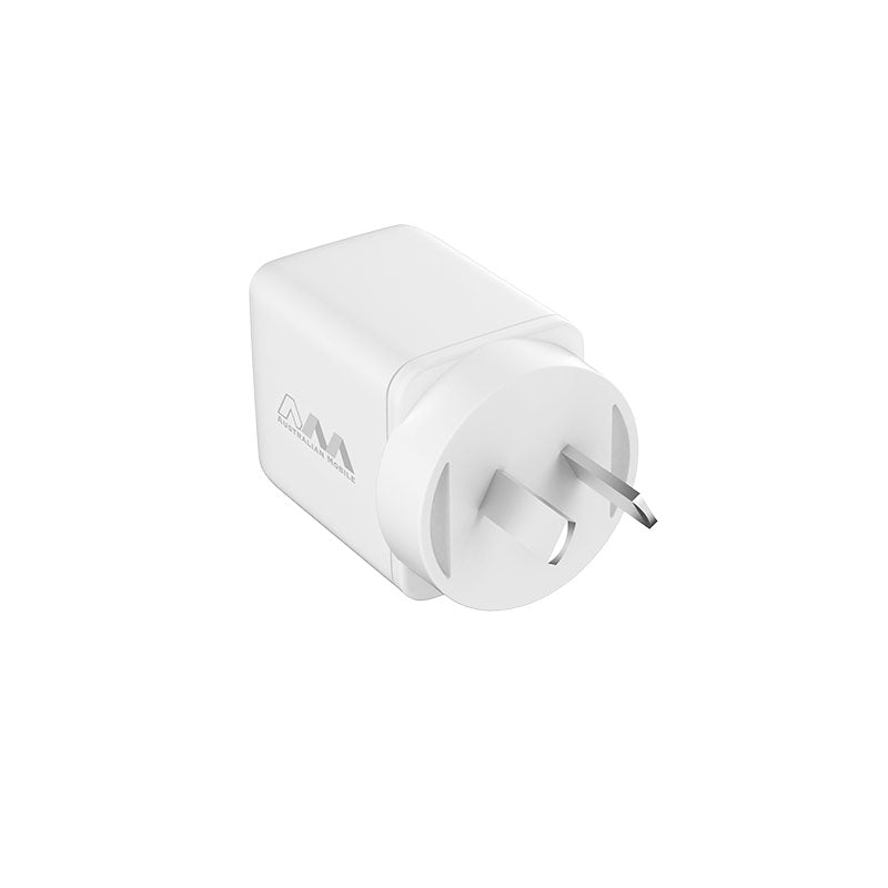 Australian Mobile AMC05 2x USB-C 35W GaN PD Power Adapter - White (SAA APPROVED)-Wall Charger-Case & Gear - phoneguy.com.au-www.PhoneGuy.com.au